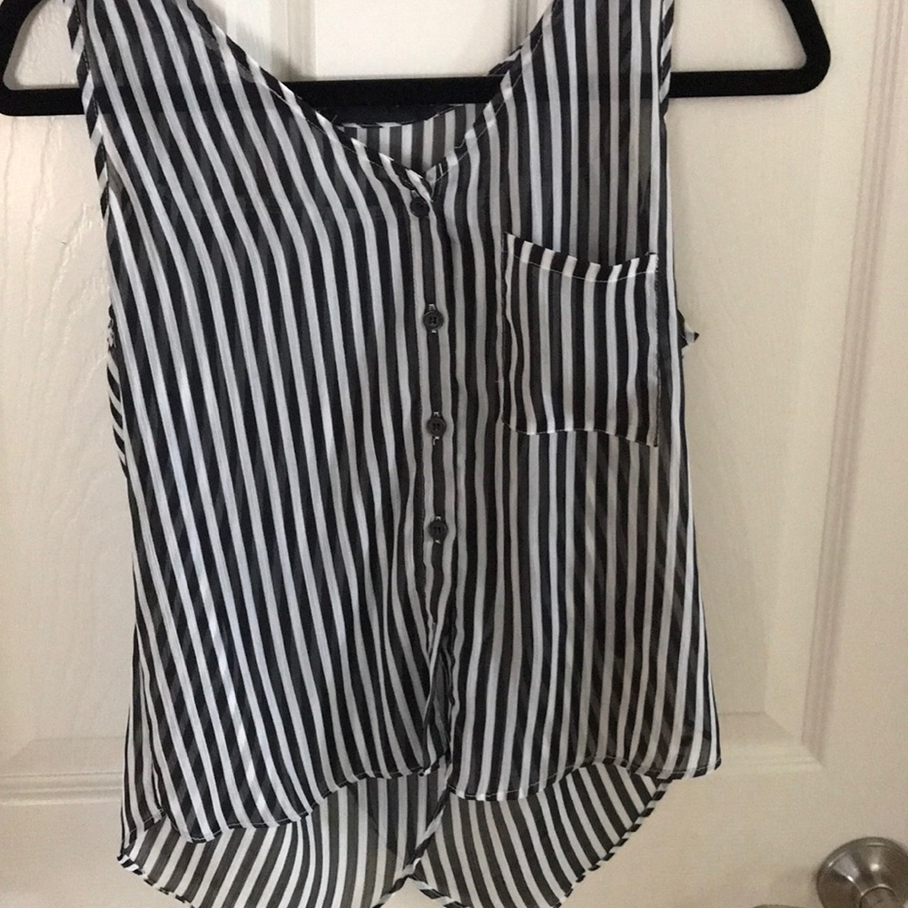 Black and white stripped tank top